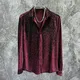 Men Gold Velvet Shiny Long-Sleeve Casual Shirt Autumn Genderless Fashion Youth Personality Slim