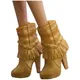 NK 1 Pairs Yellow Shoes Fashion High Heel Super Model Party Boots Casual Sandals For Barbie Doll