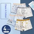 Boys' Pants 4 Pairs Of Children's Cotton Pants Boys' Underwear Boxer Shorts Students Breathable