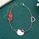 Kawaii Hello Kitty Bracelets for Women Fashion Hollow Out Love Heart Bangles Sanrio Cartoon Bow-knot