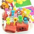 50pcs Mini Animal Farm Cartoon Food Picks Children Snack Cake Dessert Food Fruit Forks Lunch Bento