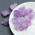 5pc Natural Stone Pendants Irregular Amethysts Crystal Charms for Jewelry Making Diy Women Necklace