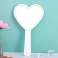 1pcs Heart-Shaped Travel Handheld Mirror Cosmetic Hand Mirror with Handle