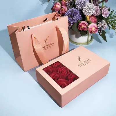 1set Artificial Rose Fake Flower Jewelry Gift Box Mother's Day Birthday Souvenir Multifunctional