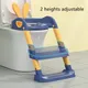 Folding Baby Potty Seat Urinal Backrest Training Chair with Adjustable Step Stool Ladder Safe Toilet