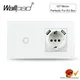 EU Double USB Sockets and Touch Wall Switches Wallpad White Glass On Off Lamp Switch and 16A