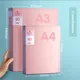 Pink A4 A3 Folder Information Book Insert File Folder Transparent Album Student Office Supplies