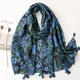 Aztec Abstract Navy Blue Floral Tassel Viscose Shawl Scarf High Quality Print Soft Foulards Bufandas