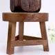 Wood Low Stools Round Shape Bench Plant Stand Tea Table Stool Home Decoration Flower Pot Holder