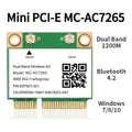 1200Mbps Bluetooth 4.2 Half Mini PCI-E Wifi Card MC-AC7265 Wireless Intel 7265 802.11ac 2.4G 5Ghz