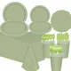 Solid Color Sage Green Party Supplies Disposable Tableware Jungle Safari Paper Cup Plate Napkin