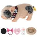 6 Inch Silicone Pig Doll Toy Mini Soft Lifelike Silicone Pig Doll Miniature Reborn Silicone Pig With