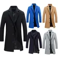Men Fashion Jackets Men Slim Fits Coats Business Mens Long Windproof Outwears Plus Size 5XL Black