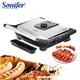 Electric Contact Grill BBQ Griddle And Panini Press Kitchen Barbecue Griddle Smokeless Baking Opens