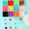 1 box of 12 rainbow colored clay beaded for women's bracelet necklace jewelry making set