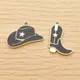 10pcs Cowboy Hat Boot Charm for Jewelry Making Supplies Enamel Necklace Pendant Keychain Phone Diy
