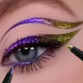 Waterproof Shiny Green Purple Eyeliner Pen Long Lasting Glitter Eye Shadow Lying Silkworm Pen Women