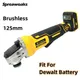 Brushless Angle Grinder 125mm 3 Gears M14 Electric Cordless Cutting Polishing Power Tools For Dewalt