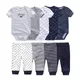 9Pieces/lot bodysuits pants Four Seasons Cartoon Newborn Baby Boy Girl Bodysuits baby pants Baby