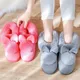 Winter Wrap Heels Women's Kawaii Rabbit Decor Plush Slipeprs Cosy Non-slip Mule Warm Home