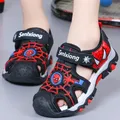 Disney Breathable Sport Sandals Summer Cartoon Spiderman Sandals for Boys Casual Beach Shoe Soft