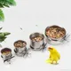 1PCS Birds Hanging Cage Bowl Stainless Steel Pet Birds Dish Cup Anti-turnover Feeding Food Drinking