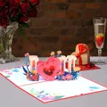 1PC 3D Creative Valentine's Day Greeting Card I LOVE YOU Card Wedding Luxury 3D Love Pop Up Paper