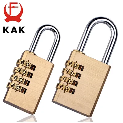 KAK Solid Brass Copper Security Padlock Password Combination Code Lock for Gym Digital Locker Suitcase Drawer Lock Hardware