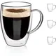 150-450ml Double Bottom Wall Glass Cup with Heat Resistant Handle Beer Milk Coffee Water Cups Transparent Glass Drinkware Mug