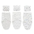 2pcs Set Newborn Baby Wrap Blankets and Newborn Caps Summer Baby Sleeping Bags Cotton Baby Swaddle