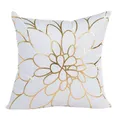 Zipper Silk Pillowcase Cushion Case Home Waist Sofa Cover Foil Throw Decor Pillow Gold Printing