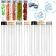 10Pcs 50-110ml Clear Plastic Test Tubes Bottle w/ Aluminum Screw Caps For Candy Spices Dried Flowers