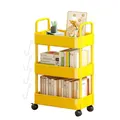 Simple Movable Book Shelf on Wheels 3/4 Layers Bookshelf Movable Floor Small Cart Book Storage Shelf