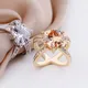Women's Heart Silk Scarf Buckle Rhinestone Brooches for Women Square Scarf Clothes Corner Ring