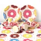Donut Themed Party Supplies Paper Plate Cup Tablecloth Disposable Tableware Donut Grow Up Birthday