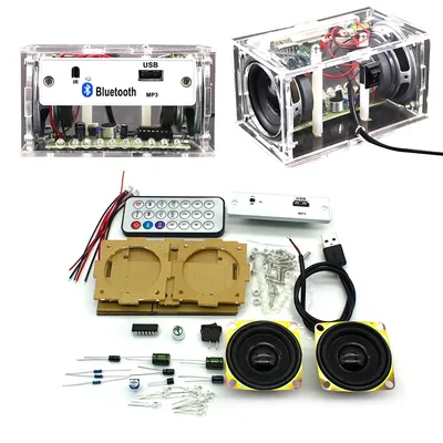 White DIY Electronic Kit Bluetooth Speaker Electronics DIY Soldering Project Kit Teaching Practice