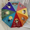 3 Fold Automatic Men Women Rain Umbrella Japanese Anime One Piece Outdoor Travel UV Wind Resistant