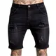 2023 New Spring Summer Men's Denim Shorts Men's Clothing Beach Ripped Jeans Denim Cotton Short