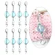 10 PCs/Set Wood Knitting Needles Stitch Markers Zinc Based Alloy Angel Blue Round Resin Beads long