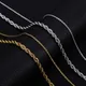 Men Ropes Long Stainless Steel Minimalist Twist Chain Necklace Available in Gold Color Silver Color