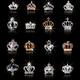 10pcs Clear Crystals Embellishment Nail Art Rhinestones Metal Crown Glitter Charms Gems Stones