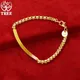 ALITREE 24K Yellow Gold Curved Plate Pendant Bracelet For Woman Men Party Wedding Engagement