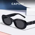 CAPONI New Fashion Sunglasses For Women Trendy Acetate Frame Long Oval Style Nylon Sun Glasses UV400