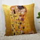 Gustav Klimt Art Pillowcase Home Sofa Office Cushion Satin Fabric Pillow Cushion Cover Size 40X40cm