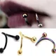 1Pair Shape Surgical Steel Spiral Twisted Lip Ring Nose Rings 16 Gauge Ear Cartilage Helix Piercing