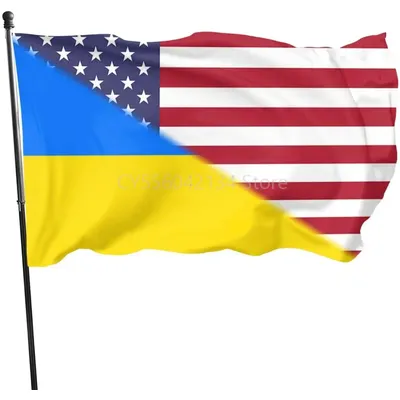 American Flag and Ukrainian Flag Flag 3x5 Feet Banner Flag Outdoor Indoor Decorative Garden House