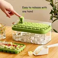 32 Grid Silicone Ice Cube Tray Mould With Lid Shovel Storage Box Remove With One Click Ice Maker DIY