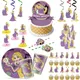 Tangled Rapunzel Party Supplies Rapunzel Theme Disposable Tableware Cup Plate Gift Bag Balloon Baby