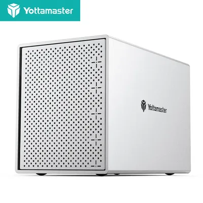 Yottamaster 5 Bay External Hard Drive Enclosure USB3.0 HDD BOX for 3.5/2.5 Inch SATA HDD Support 5 x 16TB Storage RAID Case(DAS)