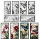 1 Sheet Vintage Flowers Clear Stamps for Cards Making Retro Mushroom Butterfly Silicone Clear Stamp